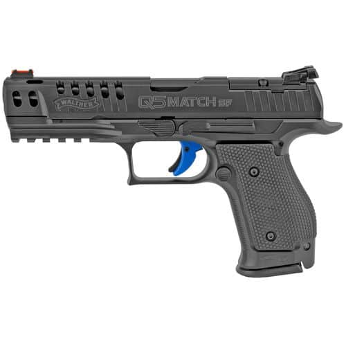 Walther Arms 2851075 Q5 Match 9mm Luger 5" 10+1 Black Black Ported Steel Slide Black Polymer Grip Walther Arms 2851075 Q5 Match 9mm Luger 5" 10+1 Black Black Ported Steel Slide Black Polymer Grip