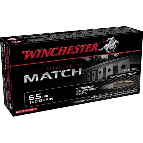 Winchester Ammo S65PM Match 6.5 PRC 140 gr Sierra MatchKing Hollow Point Boat-Tail 20 Bx/ 10 Cs Winchester Ammo S65PM Match 6.5 PRC 140 gr Sierra MatchKing Hollow Point Boat-Tail 20 Bx/ 10 Cs