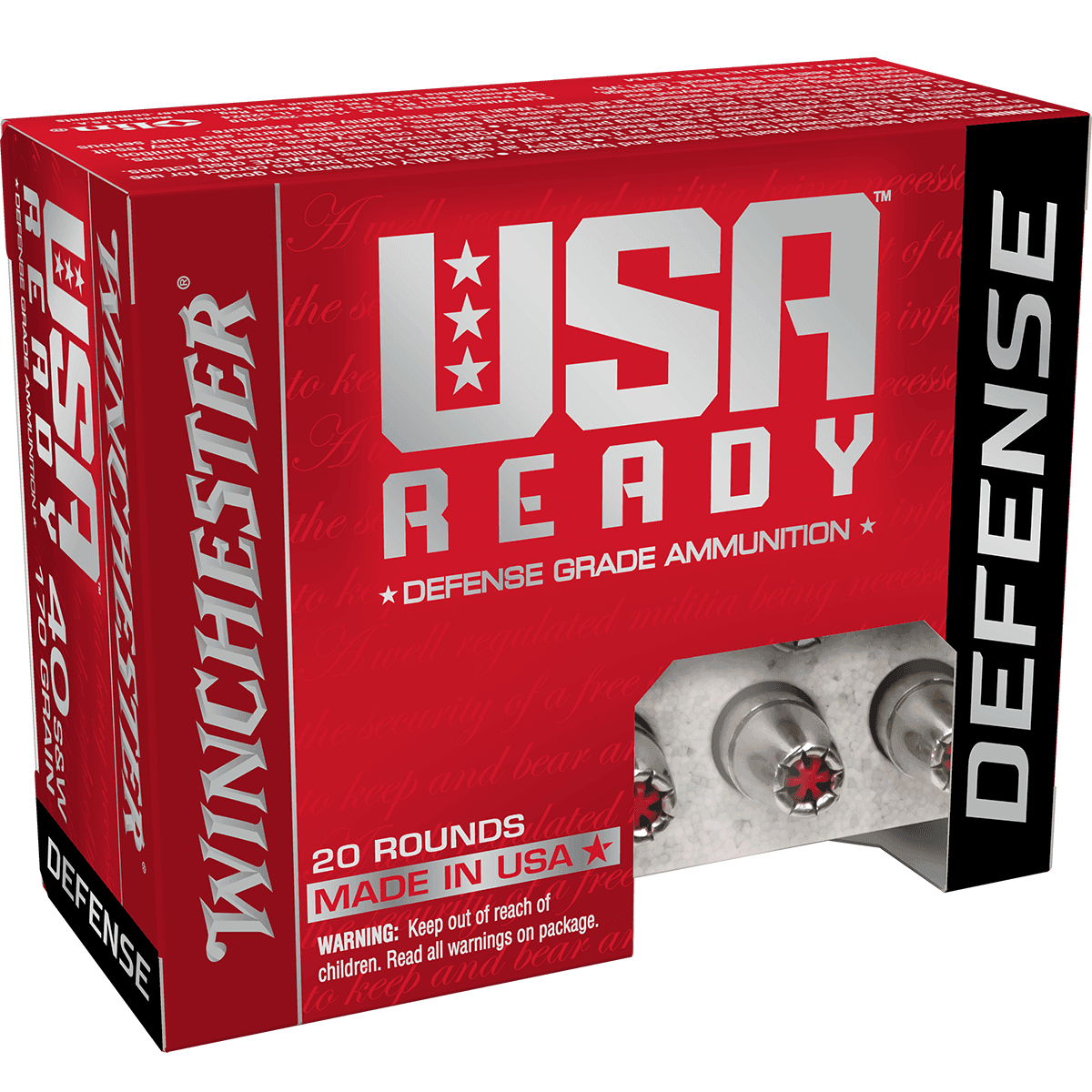 Winchester Ammo RED40HP USA Ready 40 S&W 155 gr Hollow Point (HP) 20 Bx Winchester Ammo RED40HP USA Ready 40 S&W 155 gr Hollow Point (HP) 20 Bx