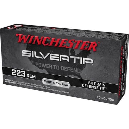 Winchester Ammo Silvertip 223 Rem 64 gr Defense Tip - W223ST Winchester Ammo Silvertip 223 Rem 64 gr Defense Tip - W223ST