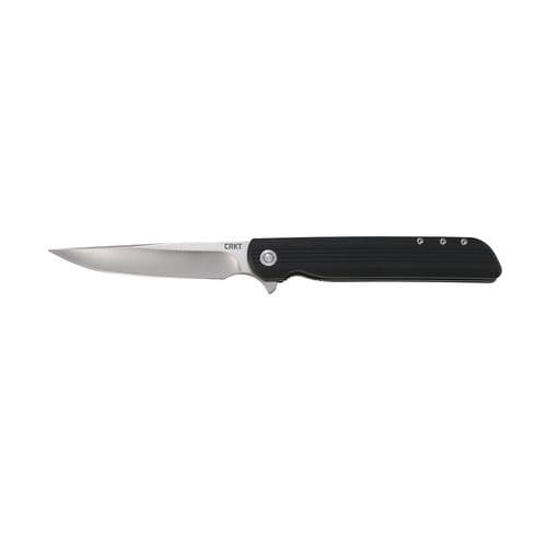 CRKT 3810 LCK + Large 3.62" Folding Drop Point Plain Satin 8Cr13MoV SS Blade GRP Black Handle CRKT 3810 LCK + Large 3.62" Folding Drop Point Plain Satin 8Cr13MoV SS Blade GRP Black Handle