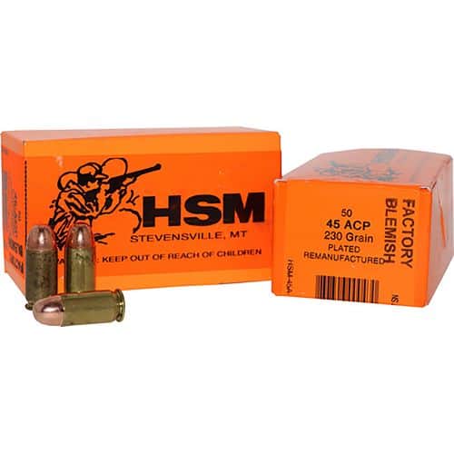HSM 4512R Training 45 ACP 230 gr Plated Lead Round Nose 50 Bx/ 20 Cs HSM 4512R Training 45 ACP 230 gr Plated Lead Round Nose 50 Bx/ 20 Cs