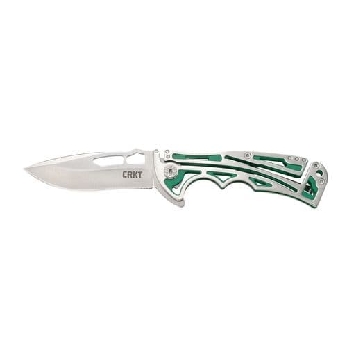 CRKT 5241 Nirk Tighe Green 3.17" Folding Drop Point Plain Satin 8Cr14MoV SS Blade Two-tone SS w/Green Painted Finish Handle CRKT 5241 Nirk Tighe Green 3.17" Folding Drop Point Plain Satin 8Cr14MoV SS Blade Two-tone SS w/Green Painted Finish Handle