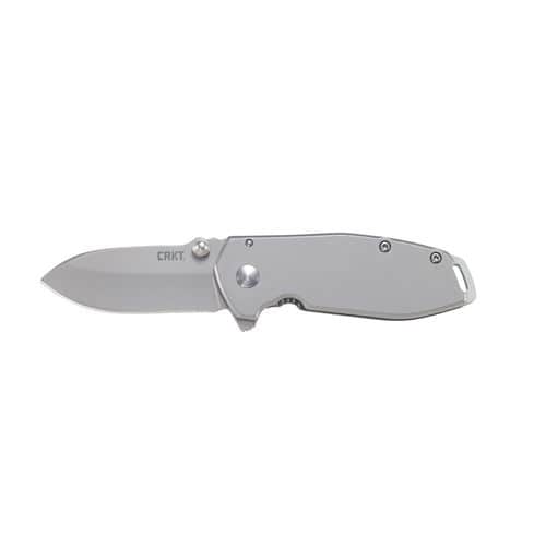 CRKT 2492 Squid Assisted 2.37" Folding Drop Point Plain Bead Blasted 8Cr14MoV SS Blade 2Cr13 Stainless Handle CRKT 2492 Squid Assisted 2.37" Folding Drop Point Plain Bead Blasted 8Cr14MoV SS Blade 2Cr13 Stainless Handle