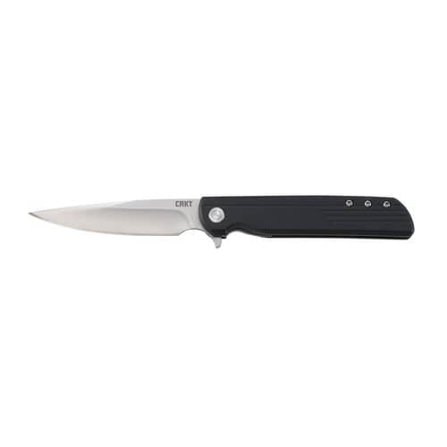 CRKT 3801 LCK + 3.31" Folding Plain Satin 8Cr13MoV SS Blade GRN Black Handle CRKT 3801 LCK + 3.31" Folding Plain Satin 8Cr13MoV SS Blade GRN Black Handle