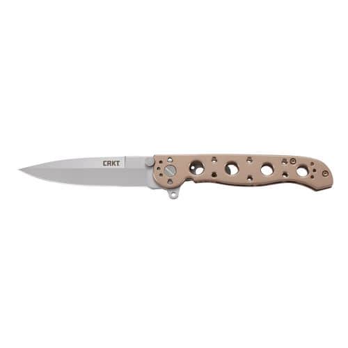 CRKT M16-03BS M16 03BS 3.55" Folding Spear Point Plain Bead Blasted 12C27 Sandvik Blade 2Cr13 Bronze Handle CRKT M16-03BS M16 03BS 3.55" Folding Spear Point Plain Bead Blasted 12C27 Sandvik Blade 2Cr13 Bronze Handle