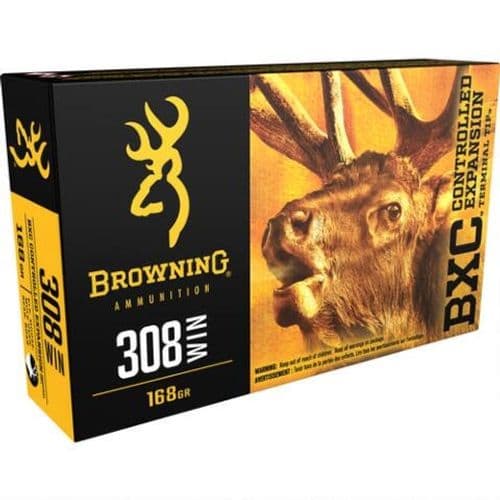 Browning .308 Winchester Ammunition 20 Rounds 168 Grains BXC Browning .308 Winchester Ammunition 20 Rounds 168 Grains BXC