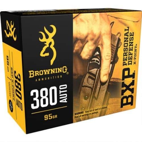 Browning .380 ACP Ammunition 20 Rounds 95 Grains JHP B191703801 Browning .380 ACP Ammunition 20 Rounds 95 Grains JHP B191703801