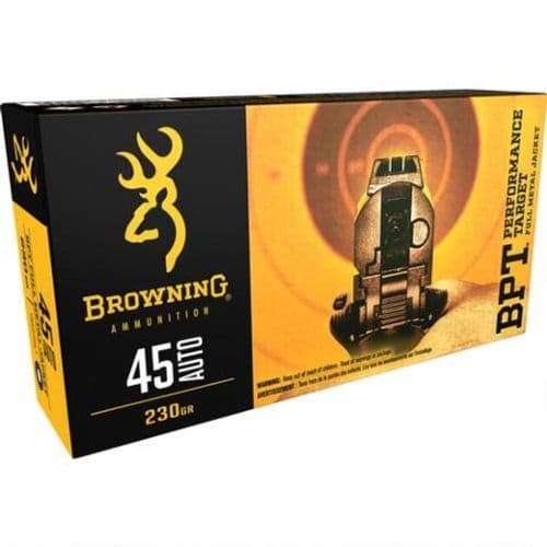 Browning BPT .45 ACP Ammunition 50 Rounds FMJ 230 Grains B191800451 Browning BPT .45 ACP Ammunition 50 Rounds FMJ 230 Grains B191800451