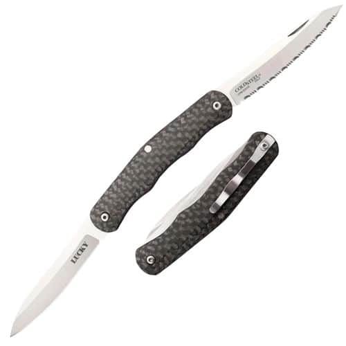 Cold Steel CS54VPN Lucky 2.63" Folding Plain/Serrated S35VN SS Blade Carbon Fiber Black Handle Cold Steel CS54VPN Lucky 2.63" Folding Plain/Serrated S35VN SS Blade Carbon Fiber Black Handle