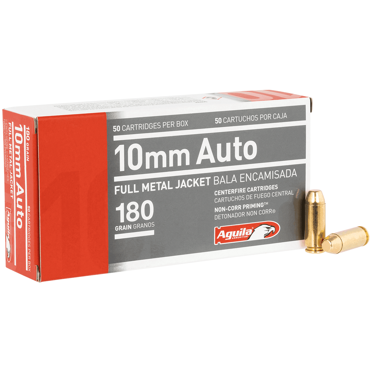 Aguila 1E102110 Centerfire Handgun 10mm Auto 180 gr Full Metal Jacket FMJ Handgun Ammo Aguila 1E102110 Centerfire Handgun 10mm Auto 180 gr Full Metal Jacket FMJ Handgun Ammo