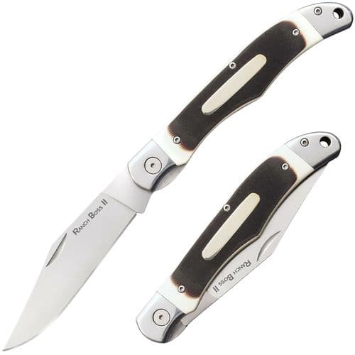 Cold Steel CS20NPM1 Ranch Boss II 4" Folding Clip Point Plain SK5 Blade Faux Sawed Bone Handle Cold Steel CS20NPM1 Ranch Boss II 4" Folding Clip Point Plain SK5 Blade Faux Sawed Bone Handle
