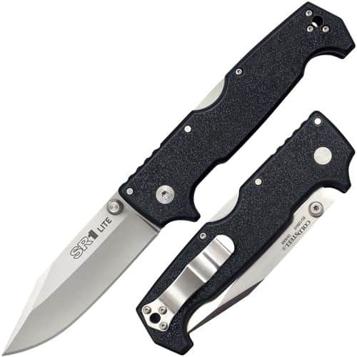 Cold Steel CS62K1 SR1 Lite 4" Folding Clip Point Plain 8Cr13MoV SS Blade Griv-Ex Black Handle Cold Steel CS62K1 SR1 Lite 4" Folding Clip Point Plain 8Cr13MoV SS Blade Griv-Ex Black Handle