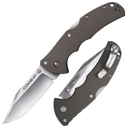 Cold Steel CS58PC Code 4 3.50" Folding Clip Point Plain Polished S35VN SS Blade Anodized Gun Metal Gray Aluminum Handle Cold Steel CS58PC Code 4 3.50" Folding Clip Point Plain Polished S35VN SS Blade Anodized Gun Metal Gray Aluminum Handle