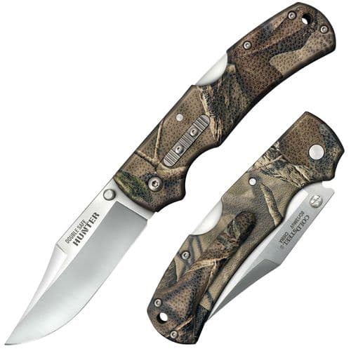 Cold Steel CS23JD Hunter Double Safe 3.50" Folding Clip Point Plain 8Cr13MoV SS Blade GFN Camo Handle Cold Steel CS23JD Hunter Double Safe 3.50" Folding Clip Point Plain 8Cr13MoV SS Blade GFN Camo Handle