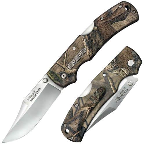 Cold Steel CS23JD Hunter Double Safe 3.50" Folding Clip Point Plain 8Cr13MoV SS Blade GFN Camo Handle Cold Steel CS23JD Hunter Double Safe 3.50" Folding Clip Point Plain 8Cr13MoV SS Blade GFN Camo Handle
