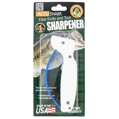 AccuSharp 010C Fillet Knife Sharpener Diamond Tungsten Carbide Sharpener Blue/White AccuSharp 010C Fillet Knife Sharpener Diamond Tungsten Carbide Sharpener Blue/White