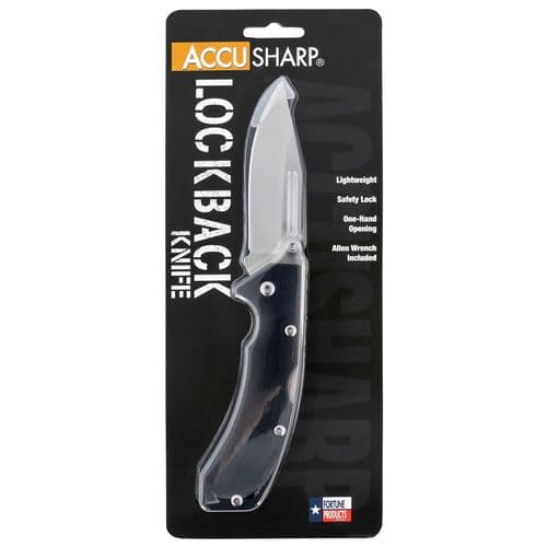 AccuSharp 711C Lockback 3" Folding Clip Point Plain Stainless Steel Blade FRN Black Handle AccuSharp 711C Lockback 3" Folding Clip Point Plain Stainless Steel Blade FRN Black Handle