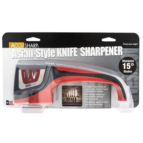 AccuSharp 052C Asian-Style Fine Diamond, Ceramic Sharpener Red AccuSharp 052C Asian-Style Fine Diamond, Ceramic Sharpener Red