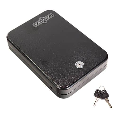 Surelock Security 3KEYMLBL Nighthawk Mobile Vault I Key Entry Matte Black Steel Holds 1 Handgun 2" H x 6.50" W x 9.75" D Surelock Security 3KEYMLBL Nighthawk Mobile Vault I Key Entry Matte Black Steel Holds 1 Handgun 2" H x 6.50" W x 9.75" D