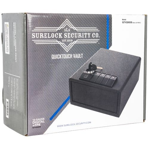 Surelock Security 3418947 QuickTouch 200 Digital Keypad/Biometric/Key Entry Matte Black Steel Holds 1 Handgun 5.12"H x 9.88"W x 11.42"D Surelock Security 3418947 QuickTouch 200 Digital Keypad/Biometric/Key Entry Matte Black Steel Holds 1 Handgun 5.12"H x 9.88"W x 11.42"D