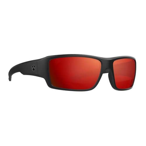 Magpul MAG1132-1-001-1140 Ascent Eyewear Polarized, Scratch Resistant Gray Red Mirror Lens with Black Wraparound Frame for Adults Magpul MAG1132-1-001-1140 Ascent Eyewear Polarized, Scratch Resistant Gray Red Mirror Lens with Black Wraparound Frame for Adults