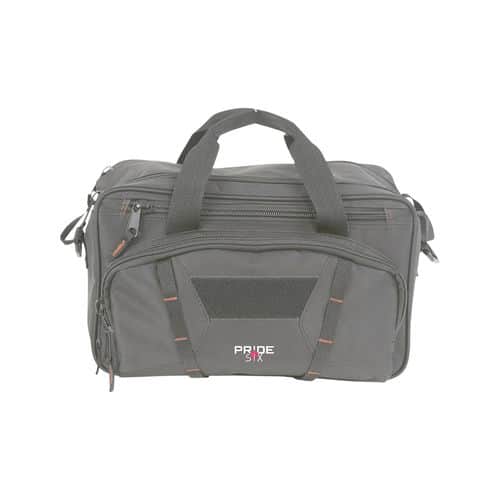 Tac Six 8247 Tactical Sporter Range Bag Black Endura with Removable Shoulder Strap, Pockets, Padded Pistol Rug & Exterior Webbing Tac Six 8247 Tactical Sporter Range Bag Black Endura with Removable Shoulder Strap, Pockets, Padded Pistol Rug & Exterior Webbing