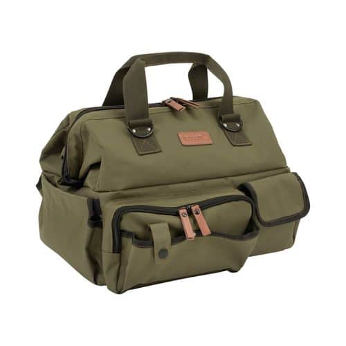 Allen 8329 Triumph Range Bag Green 600D Polyester Ripstop with Lockable Main Compartment, Fold-Up Pistol Mat, Webbed Carry Handles & Pockets Allen 8329 Triumph Range Bag Green 600D Polyester Ripstop with Lockable Main Compartment, Fold-Up Pistol Mat, Webbed Carry Handles & Pockets