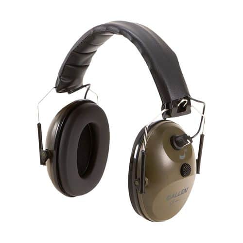 Allen 2225 Single Microphone Emuff 82 dB Over the Head Low-Profile OD Green Ear Cups with Adjustable Black Headband for Adults Allen 2225 Single Microphone Emuff 82 dB Over the Head Low-Profile OD Green Ear Cups with Adjustable Black Headband for Adults