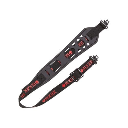 Ruger 27600 Boulder Sling 28"-35" Adjustable Length Black Rubber with Red Ruger Logo, 1" Polyester Webbing & 500 lb Tested Swivels for Rifle Ruger 27600 Boulder Sling 28"-35" Adjustable Length Black Rubber with Red Ruger Logo, 1" Polyester Webbing & 500 lb Tested Swivels for Rifle
