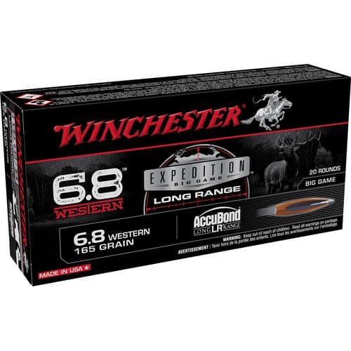 Winchester Ammo X68WLF Expedition Big Game Long Range 6.8 Western 165 gr AccuBond Long Range 20 Bx/ 10 Cs Winchester Ammo X68WLF Expedition Big Game Long Range 6.8 Western 165 gr AccuBond Long Range 20 Bx/ 10 Cs