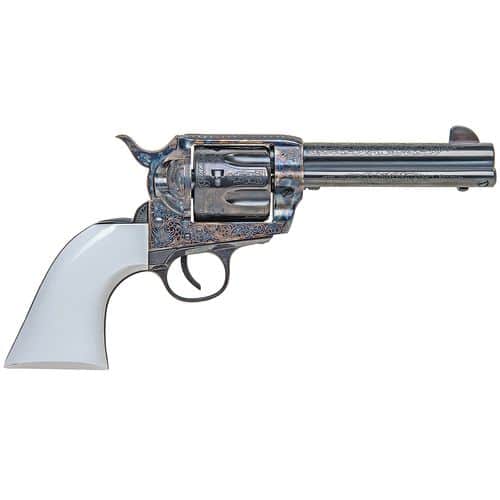 Traditions SAT73110BTM 1873 Froniter 45 Colt (LC) 6rd 4.75" Blued Barrel & Cylinder Color Case Hardened Steel Frame White PVC Grip Traditions SAT73110BTM 1873 Froniter 45 Colt (LC) 6rd 4.75" Blued Barrel & Cylinder Color Case Hardened Steel Frame White PVC Grip