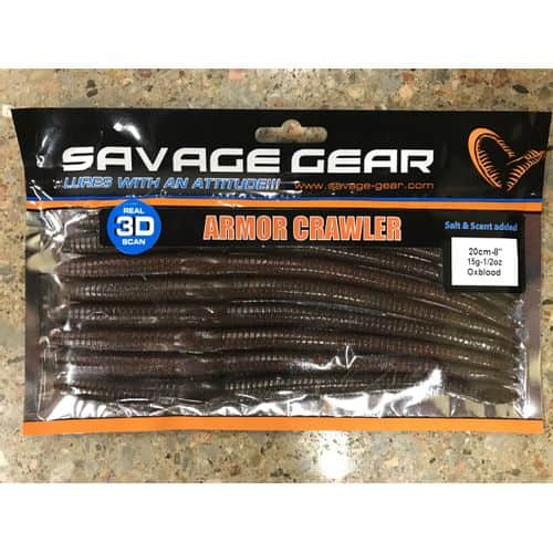 Savage Gear 3D Armor Crawler Worms - 8 in.- Oxblood Savage Gear 3D Armor Crawler Worms - 8 in.- Oxblood