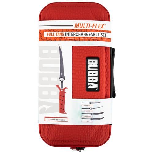 Bubba Blade 1991724 Multi-Flex Interchangeable 4 Blade Set Fixed 7",8",9" TiCN Carbon SS Fillet Red/Black Non-Slip Bubba Blade 1991724 Multi-Flex Interchangeable 4 Blade Set Fixed 7",8",9" TiCN Carbon SS Fillet Red/Black Non-Slip