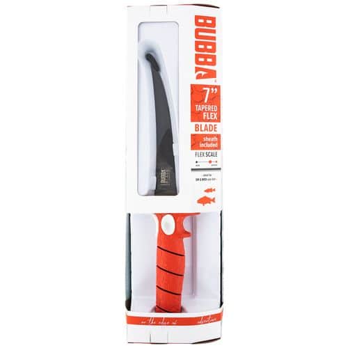 Bubba Blade BB17F Tapered Flex 7" Fixed Fillet Plain TiCN Carbon SS Blade Red/Black Non-Slip Handle Bubba Blade BB17F Tapered Flex 7" Fixed Fillet Plain TiCN Carbon SS Blade Red/Black Non-Slip Handle
