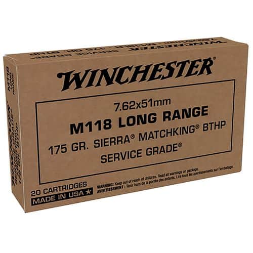 Winchester Ammo SGM118LRW Sierra 7.62x51mm NATO 175 gr Sierra MatchKing Hollow Point Boat-Tail 20 Bx/ 25 Cs Winchester Ammo SGM118LRW Sierra 7.62x51mm NATO 175 gr Sierra MatchKing Hollow Point Boat-Tail 20 Bx/ 25 Cs