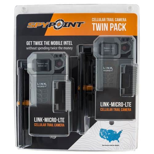 Spypoint LINKMICROLTETWIN Link-Micro-LTE USA Nationwide Gray None Display 10 MP Resolution SD/SDHC Card 32GB Memory 2 pk Spypoint LINKMICROLTETWIN Link-Micro-LTE USA Nationwide Gray None Display 10 MP Resolution SD/SDHC Card 32GB Memory 2 pk