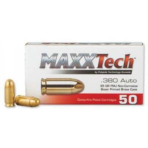 Tulammo PTGB380B MaxxTech 380 ACP 95 gr Full Metal Jacket (FMJ) 50 Bx/ 20 Cs Tulammo PTGB380B MaxxTech 380 ACP 95 gr Full Metal Jacket (FMJ) 50 Bx/ 20 Cs