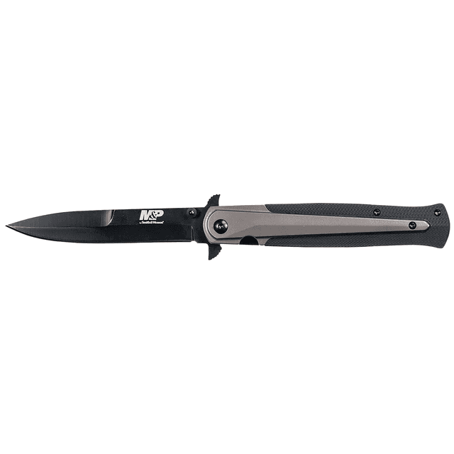Smith & Wesson Knives 1085899 Smith & Wesson M&P 4" Folding Spear Point Plain Stainless Steel Blade FRN Black/FDE Handle Smith & Wesson Knives 1085899 Smith & Wesson M&P 4" Folding Spear Point Plain Stainless Steel Blade FRN Black/FDE Handle