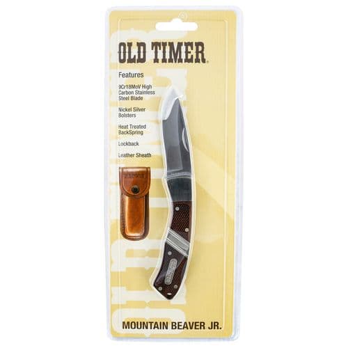 Old Timer 28OTCP Old Timer Mountain Beaver Jr. 2.50" Folding Drop Point Plain 9Cr18MoV SS Blade Rosewood/Ebony Wood Handle Old Timer 28OTCP Old Timer Mountain Beaver Jr. 2.50" Folding Drop Point Plain 9Cr18MoV SS Blade Rosewood/Ebony Wood Handle