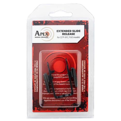 Apex Tactical 116127 Enhanced Slide Release CZ P10c Black Black Melonite Pistol Ambidextrous Apex Tactical 116127 Enhanced Slide Release CZ P10c Black Black Melonite Pistol Ambidextrous