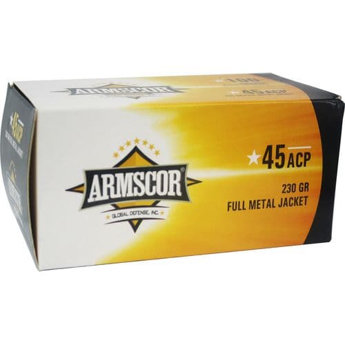Armscor 50443 Pistol Value Pack 45 ACP 230 gr Full Metal Jacket (FMJ) Value Pack 100 Bx Armscor 50443 Pistol Value Pack 45 ACP 230 gr Full Metal Jacket (FMJ) Value Pack 100 Bx