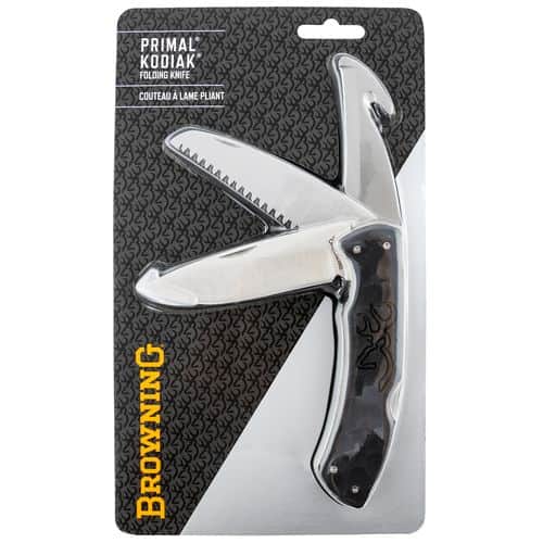 Browning 3220430 Primal Kodiak 3.75" Folding Drop Point/Gut Hook/Saw Gut Hook/Saw/Plain 8Cr13MoV SS Blade Black Polymer Over-mold Handle Browning 3220430 Primal Kodiak 3.75" Folding Drop Point/Gut Hook/Saw Gut Hook/Saw/Plain 8Cr13MoV SS Blade Black Polymer Over-mold Handle