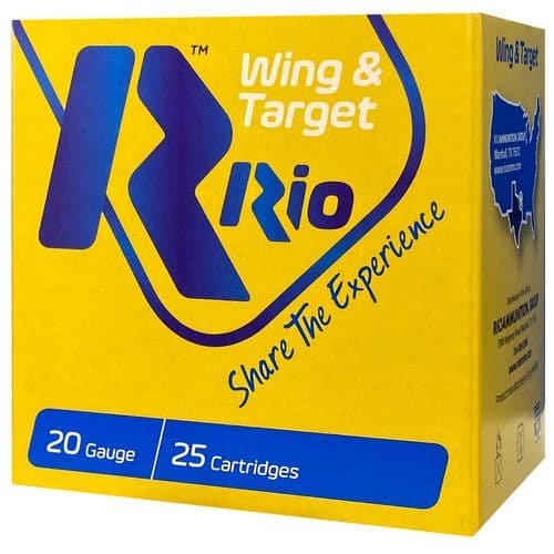 Rio Ammunition WT208 Wing & Target 20 Gauge 2.75" 1 oz 8 Shot 25 Bx/ 10 Cs Rio Ammunition WT208 Wing & Target 20 Gauge 2.75" 1 oz 8 Shot 25 Bx/ 10 Cs