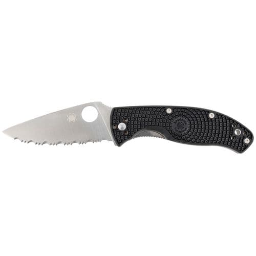Spyderco C122SBK Tenacious Lightweight 3.39" Folding Drop Point Serrated 8Cr13MoV SS Blade/ FRN Black Handle 2 Spyderco C122SBK Tenacious Lightweight 3.39" Folding Drop Point Serrated 8Cr13MoV SS Blade/ FRN Black Handle 2