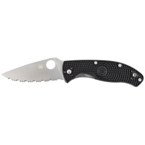 Spyderco C122SBK Tenacious Lightweight 3.39" Folding Drop Point Serrated 8Cr13MoV SS Blade/ FRN Black Handle 2 Spyderco C122SBK Tenacious Lightweight 3.39" Folding Drop Point Serrated 8Cr13MoV SS Blade/ FRN Black Handle 2