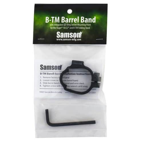 Samson 0404081XX B-TM Barrel Band Rifle Ruger 10/22 Black Anodized 6061-T6 Aluminum 0.50" Samson 0404081XX B-TM Barrel Band Rifle Ruger 10/22 Black Anodized 6061-T6 Aluminum 0.50"