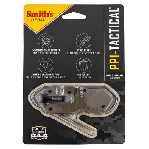 Smiths Products 50980 Pocket Pal Mini Tactical Hand Held Fine/Coarse Carbide, Ceramic, Diamond Sharpener Desert Tan Smiths Products 50980 Pocket Pal Mini Tactical Hand Held Fine/Coarse Carbide, Ceramic, Diamond Sharpener Desert Tan