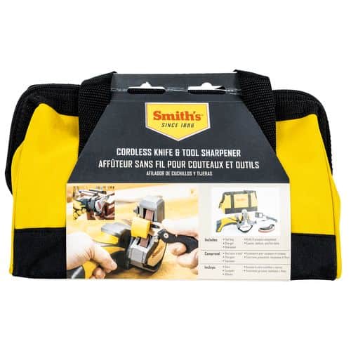 Smiths Products 50969 Knife & Tool Sharpener Cordless Hand Held Fine/Medium/Coarse Ceramic Sharpener Gray/Yellow Smiths Products 50969 Knife & Tool Sharpener Cordless Hand Held Fine/Medium/Coarse Ceramic Sharpener Gray/Yellow