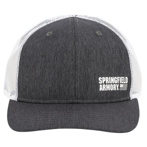 Springfield Armory GEP2382 Flag Trucker Hat Black/Gray Adjustable Snapback OSFA Structured Springfield Armory GEP2382 Flag Trucker Hat Black/Gray Adjustable Snapback OSFA Structured